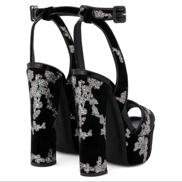 giuseppe zanotti NIB black velvet platform heels - Picture 13 of 16